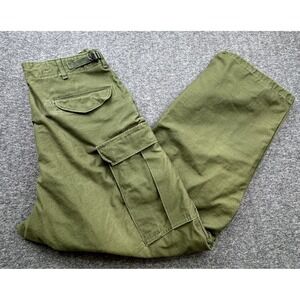 Vtg Cold Weather Wind Resistant Sateen Trousers OG 107 70s Sz M Reg 32x29